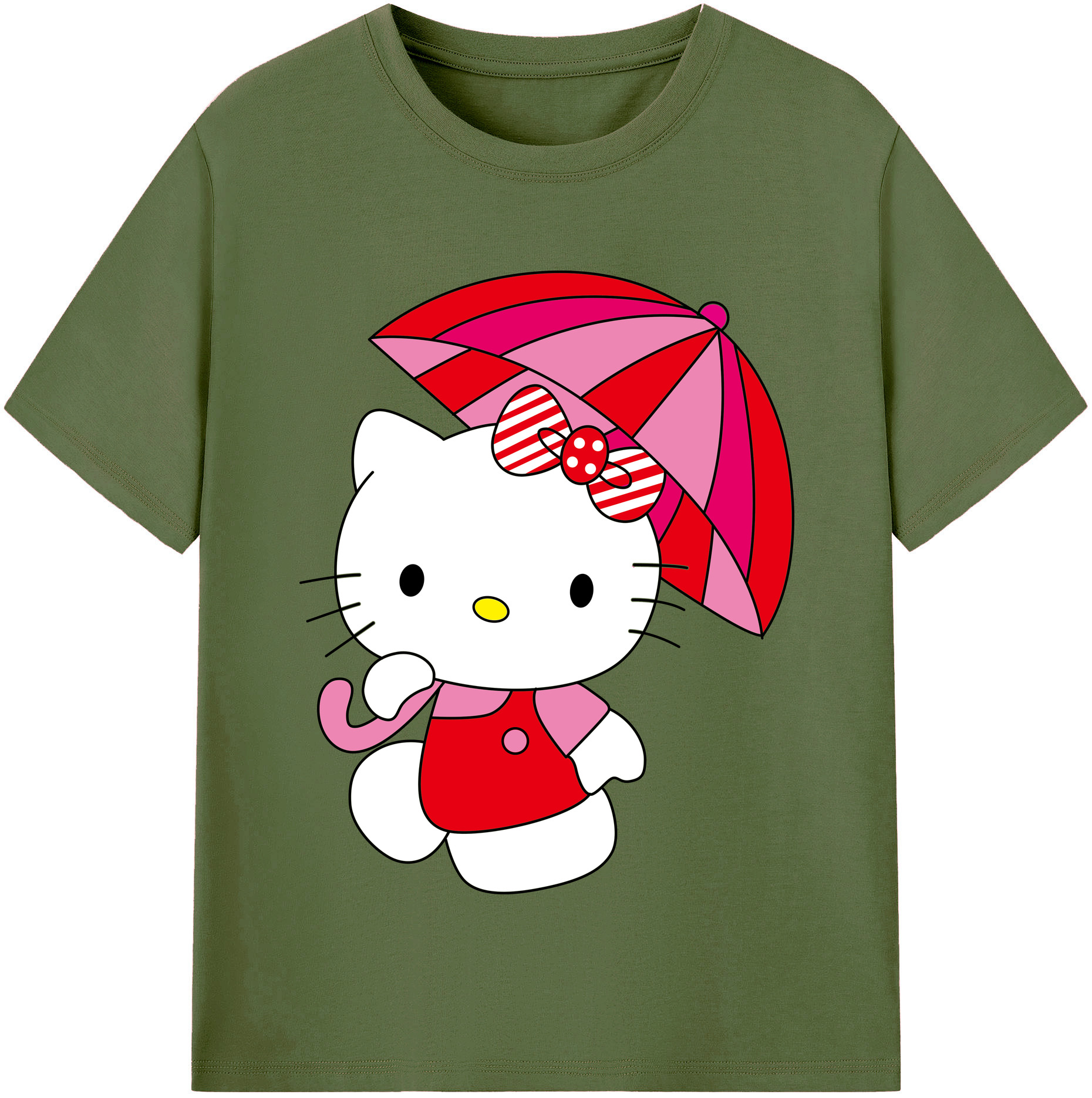 （画像用） Hello Kitty ハローキティ 綿100％半袖Tシャツ（フロントプリント）